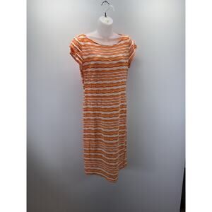 Sharagano Womens White & Pink Rayon Round Neck Short Sleeve Knee Length Dress 8P